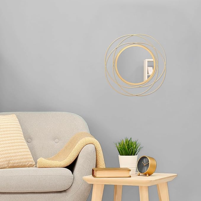 Mirrors for Wall Gold Circular Art Classic Metal Iron Frame Wall Mirror Decor - Image 3