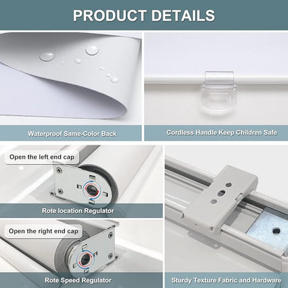 AOSKY Cordless Roller Shades Blackout Blinds - Image 7