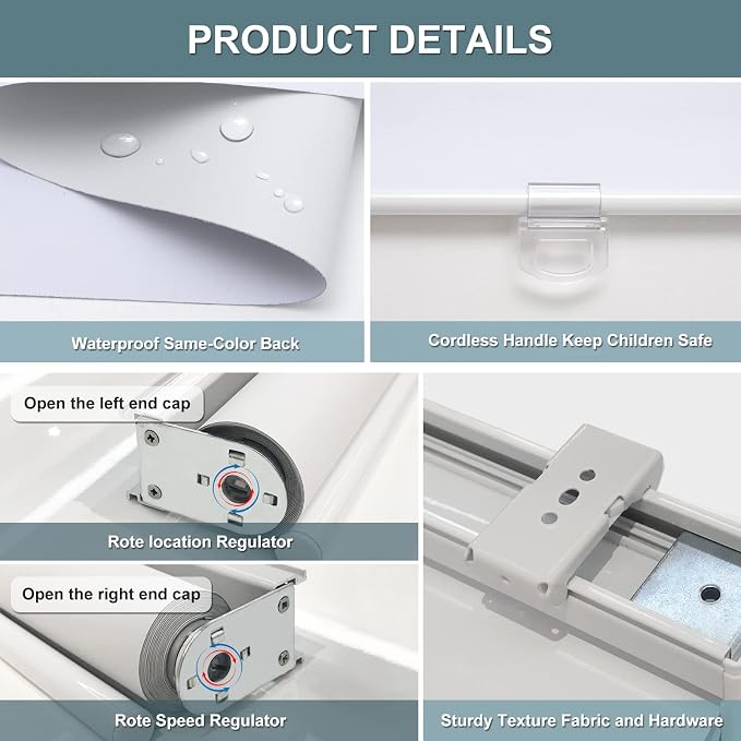Cordless Roller Shades Blackout Blinds - Image 7