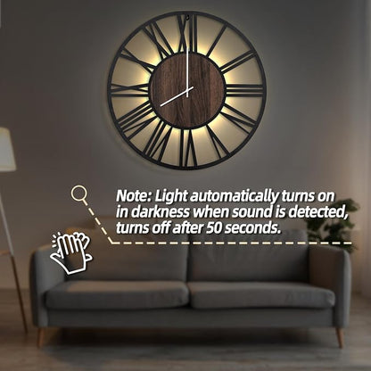 LEIKE Large Wall Clocks with Night Light Battery Operated, Silent Non Ticking - Image 5