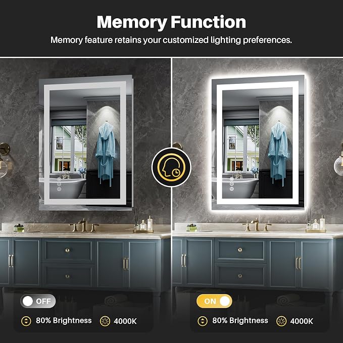 Briivue 20x28 Inch LED Bathroom Mirror - Image 6