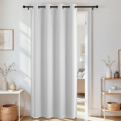 Joydeco Blackout Door Curtain for Doorway Privacy 108 Inches Long, Grommet by JOYDECO