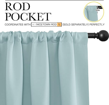 NICETOWN 2 Panels Blackout Curtains, Rod Pocket Thermal Insulated Drapes 84 - Image 5