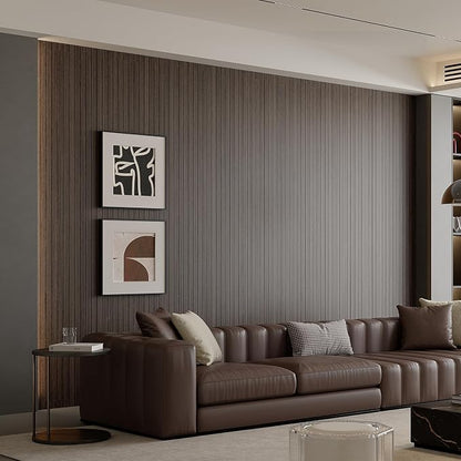 Yutianli PVC Slat Wall Panel Peel and Stick 236"x 15.7" Faux Wood Slat Panel - Image 2