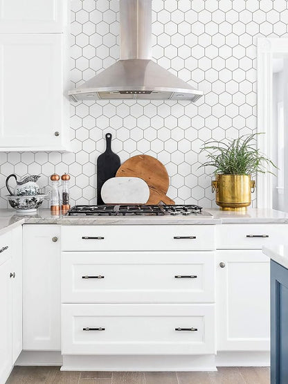 White Wallpaper Kitchen Backsplash Peel and Stick Wallpaper 197"×17.3" White - Image 8