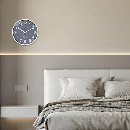 XNM Minimalist Wall Clocks Battery Operated 14 Inch Grey Wall Clock Decorative - Image 4