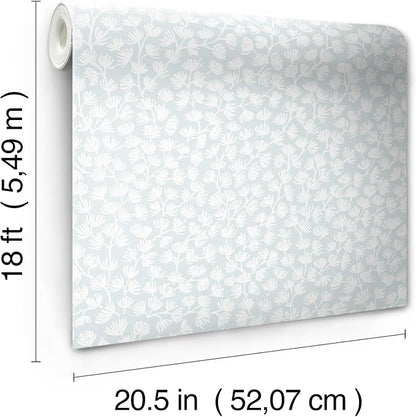 NuWallpaper x Society Social Sea Fern Blue Mist Peel and Stick Wallpaper - Image 6