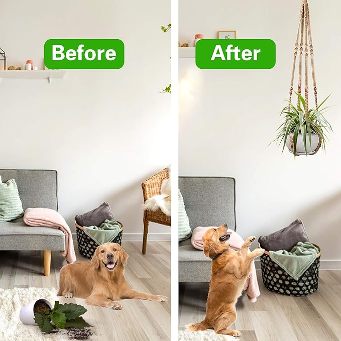 Augshy 2 Pcs Plant Hangers Hanging Plant Holder for Indoor Outdoor Decor Macrame Hanging Planter Basket with 4 Hooks(35 Inch)