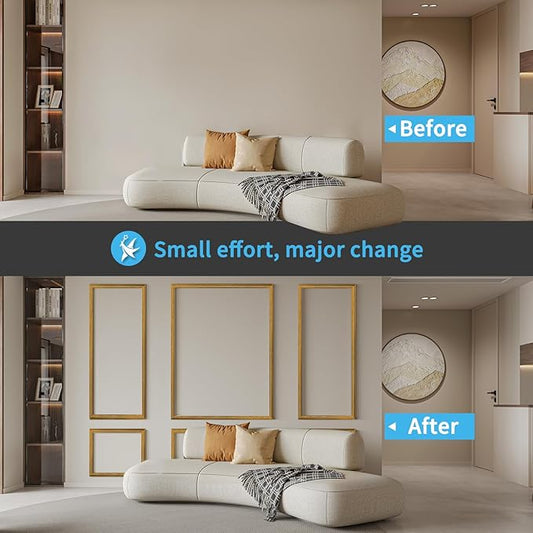 Art3d Pre-Cut Wall Molding Set of 6 pcs, Ready-to-Assemble Wainscoting Panels - Image 2