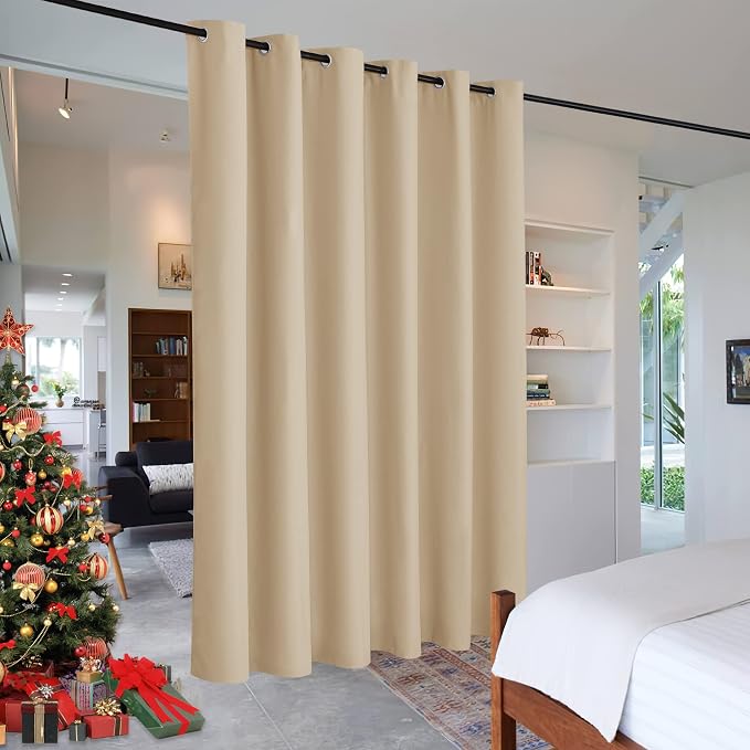 RYB HOME Extra Wide Curtains for Divider Room Separation Soundproof Temporary by RYBHOME