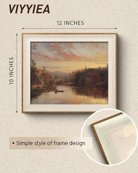 VIYYIEA Framed Wall Art for Living Room, Lake Canvas Prints, Vintage Home Decor - Image 2