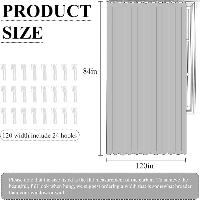 RYB HOME 100% Blackout Curtains Extra Wide - Image 7