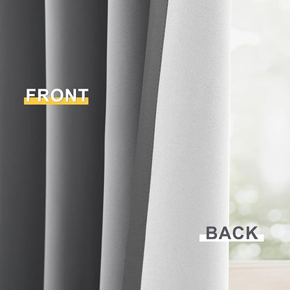 Yakamok 100% Blackout Curtain Panels 84 inches Cold and Light Blocking Drapes - Image 6