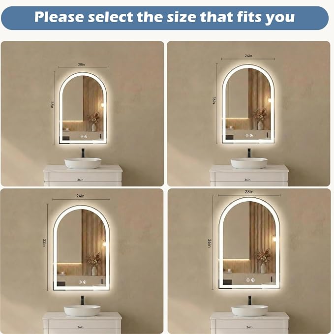Sweetcrispy 24“×32” LED Bathroom Backlit Mirror - Image 3