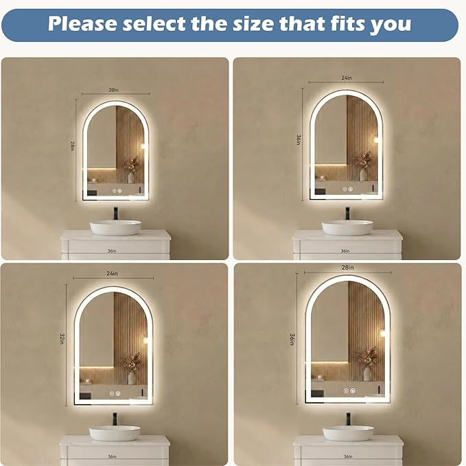 DUMOS 28"×36" LED Bathroom Mirror - Image 2