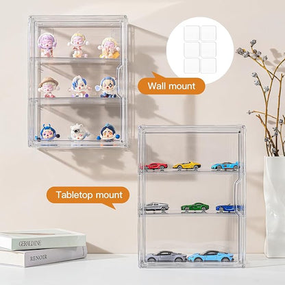 3 Tier Clear Display Case for Figures, Wall-Mounted Acrylic Storage Organizer - Image 4