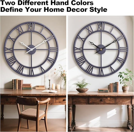 24 Inch Large Wall Clocks for Living Room Decor, Big Roman Numerals Vintage - Image 2
