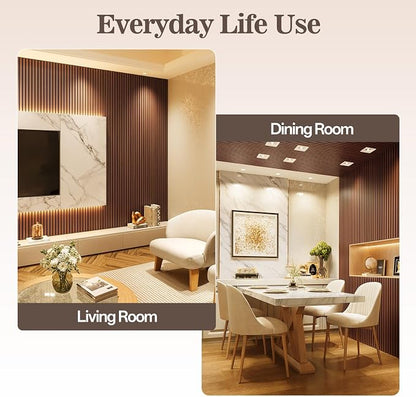 4 Pack Wood Panels for Wall, 94.4" x 12.8" Acoustic Wood Slat Wall Panel for - Image 3
