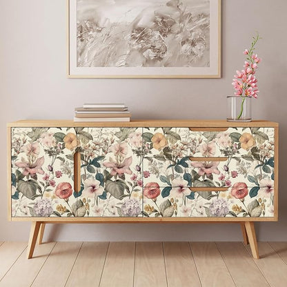 Jeweluck Floral Wallpaper Peel and Stick Vintage Floral Contact Paper Peel and - Image 3