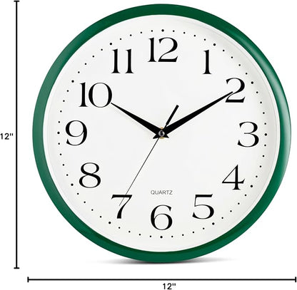 Bernhard Products Hunter Green Wall Clock Silent Non Ticking - Image 8