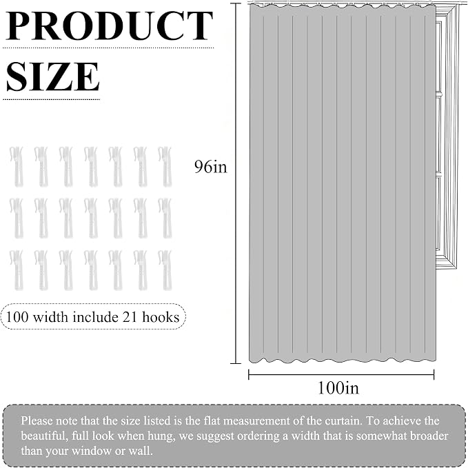 RYB HOME 100% Blackout Curtain for Sliding Glass Doors/Bedroom/Living Room - Image 7