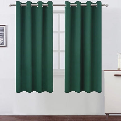 LEMOMO Dark Green Bedroom Blackout Curtains/52 x 63 Inch Long/Set of 2 Curtain by Lemomo
