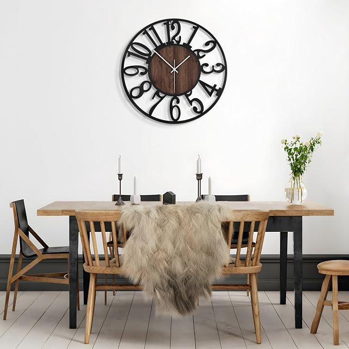 Large Wall Clock for Living Room Decor, 20 Inch Non Ticking Silent, Battery - Image 8