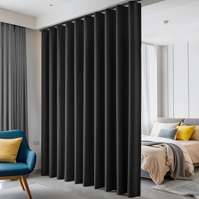 Hoeflife Room Divider Curtains Blackout Floor to Ceiling Curtain by Hoeflife