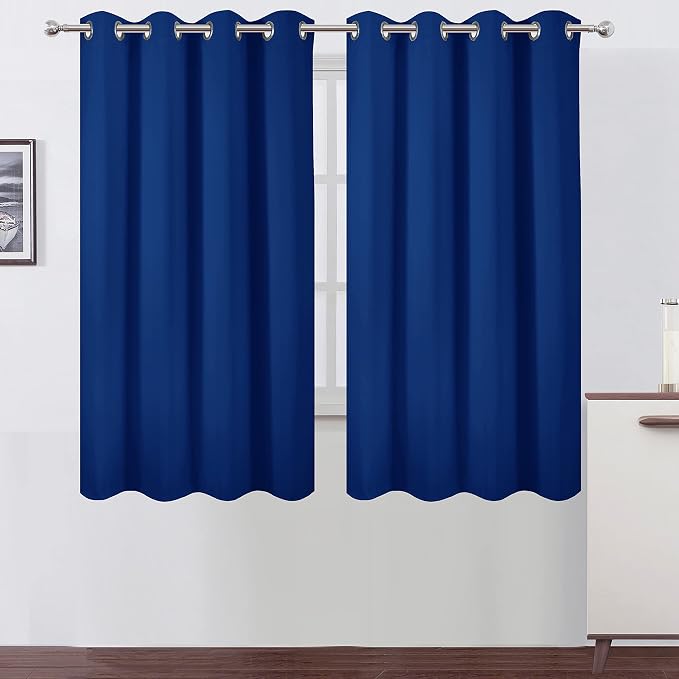 LEMOMO Royal Blue Blackout Curtains 66 x 63 Inch Length/Set of 2 Curtain by Lemomo