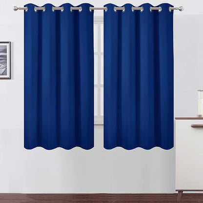LEMOMO Royal Blue Blackout Curtains 66 x 63 Inch Length/Set of 2 Curtain by Lemomo