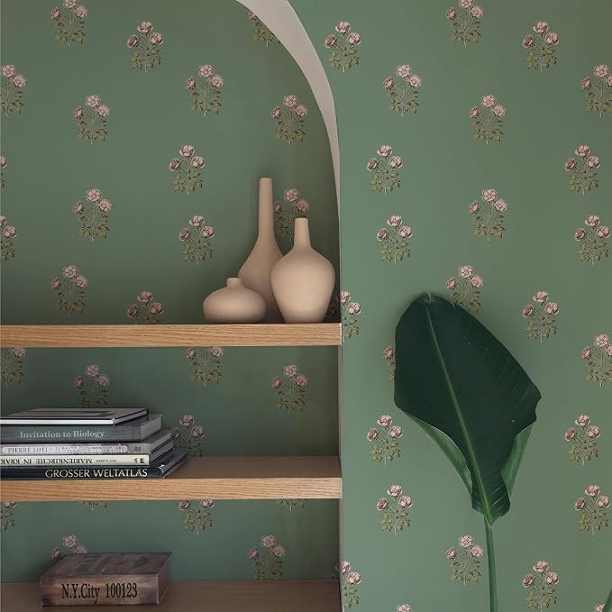 Vintage Floral Wallpaper Peel and Stick Boho Wallpaper Removable Waterproof - Image 6