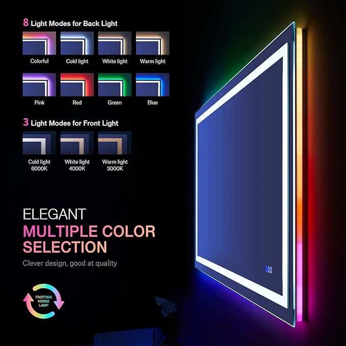 LOAAO 40"X36" LED Bathroom Mirror - Image 4