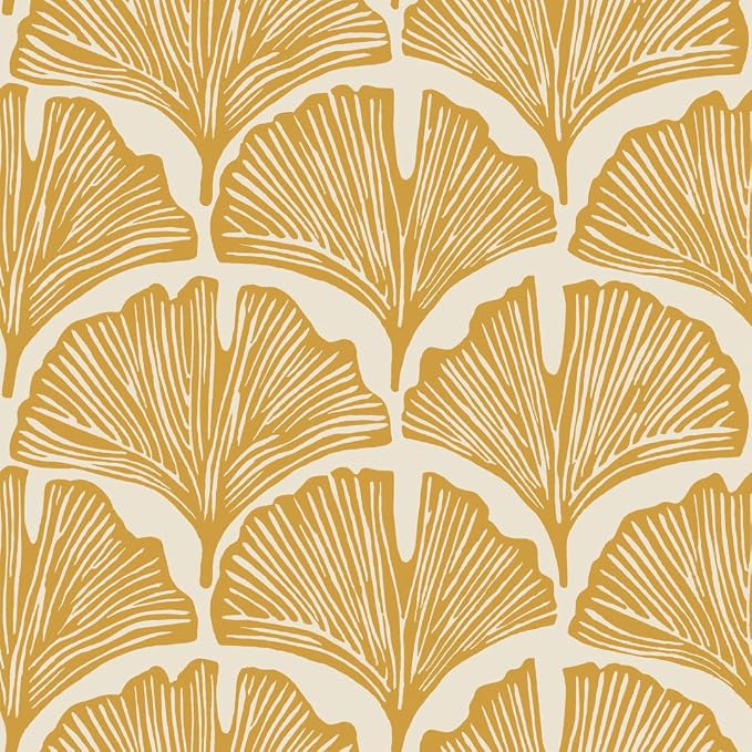 Tempaper x Novogratz Golden Mustard Feather Palm Removable Peel and Stick by TempaperCo