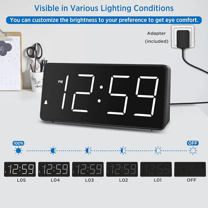 Peakeep Digital Alarm Clock for Bedroom Bedside, Loud Alarm Clock for Heavy - Image 3