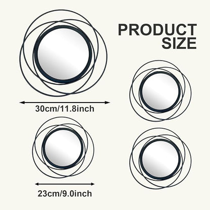 4 Piece Gold Round Wall Mirror Set Modern Metal Circle Home Decor - Image 6