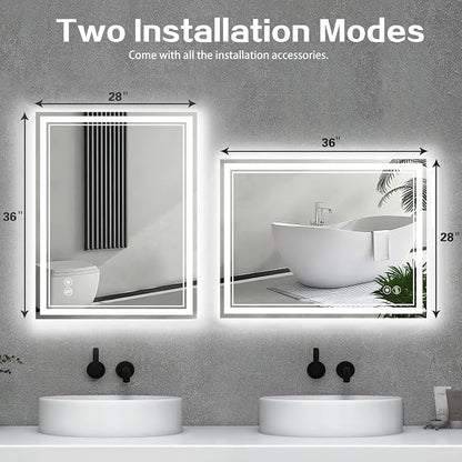 28“ x 36” LED Bathroom Mirror Fogless LED Mirror - Image 5