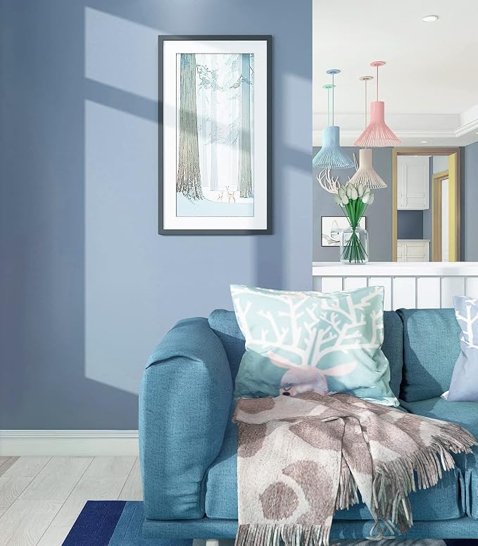 Safiyya Blue Peel and Stick Wallpaper Grey Blue Contact Paper Decorative - Image 2