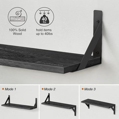 Forbena Large Floating Shelves for Wall 24 Inch Long Set of 3, 8 in Deep Wall - Image 7