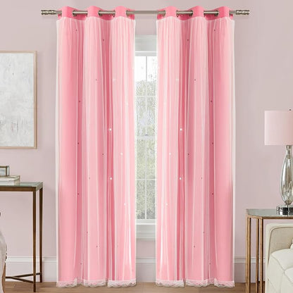 XiDi Curtains for Bedroom Decor Pink34/90/1 US by Addsomecolortolife