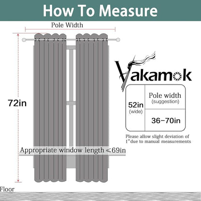 Yakamok Pure White Total Blackout Curtains, Heavy Duty Lined Blackout Drapes 72 - Image 8