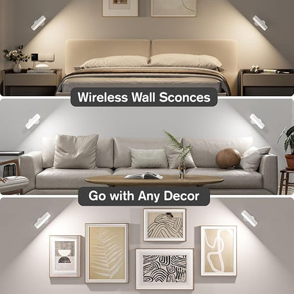 Hensam Battery Operated Wall Sconces, Wireless LED Wall Sconce Set of Two - Image 6