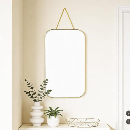 Gold Rectangular Wall Mirror, 15.6x9.2 Inch Modern Decorative Wall Mirror - Image 8