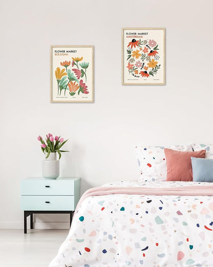 HesenDot Unframed Floral Wall Art Set of 3, 12x16in Flower Market Canvas Prints - Image 4