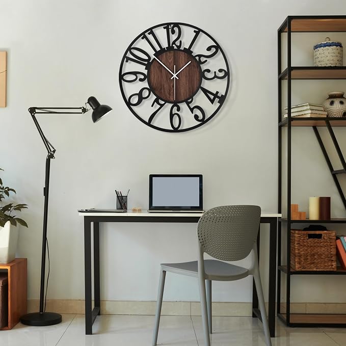 Maxstar Round Wall Clock for Living Room Decor Battery Operated Non Ticking - Image 7