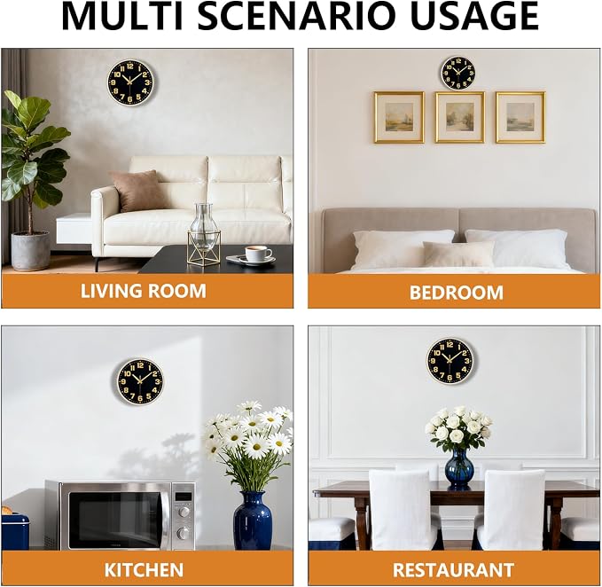 Modern Silent Wall Clock, 10inch Non-Ticking Analog Battery Operated Clock - Image 8