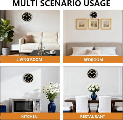 Modern Silent Wall Clock, 10inch Non-Ticking Analog Battery Operated Clock - Image 8