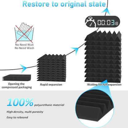 JBER 24 Pack Sound Proof Acoustic Foam Panels - Image 3