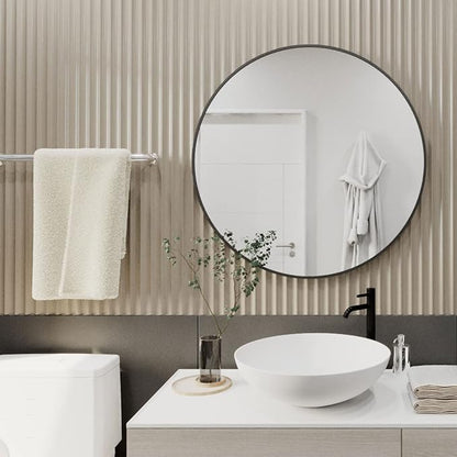 HARRITPURE Round Mirror 15.7" Black Wall Mounted Circle Mirror - Image 7