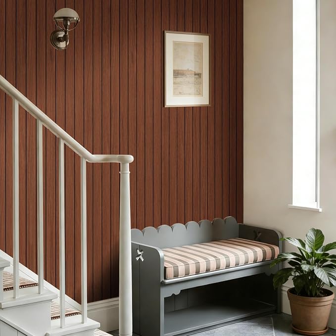 Arthome Peel and Stick Slat Wall Panels 15.7 "x400, Self-Adhesive PVC Wood - Image 4