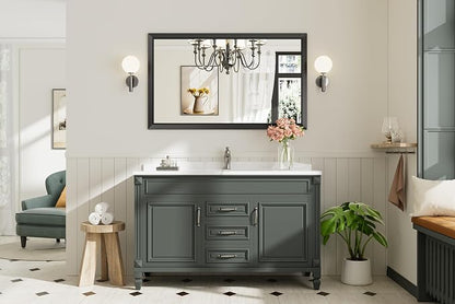 Briivue 50x30 Inch Black Bathroom Mirror - Image 9